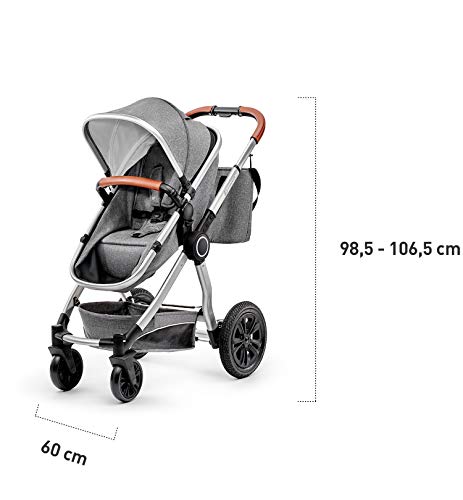 Kinderkraft VEO Sistema de Viaje 2 en 1, con Silla de Paseo y Capazo, de 0 a 15 kg, Gris