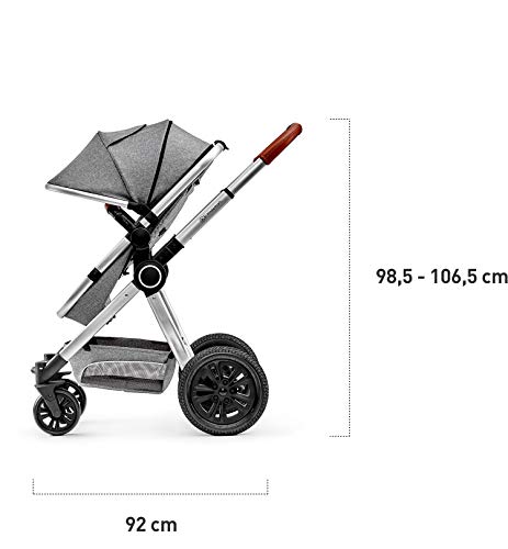 Kinderkraft VEO Sistema de Viaje 2 en 1, con Silla de Paseo y Capazo, de 0 a 15 kg, Gris