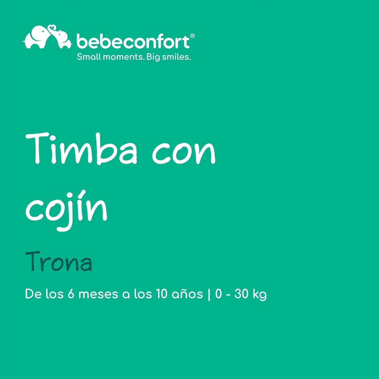 Bebeconfort Timba Trona Evolutiva de Madera, con Cojín y Bandeja, de 6 Meses a 99 Años, Natural + Beige