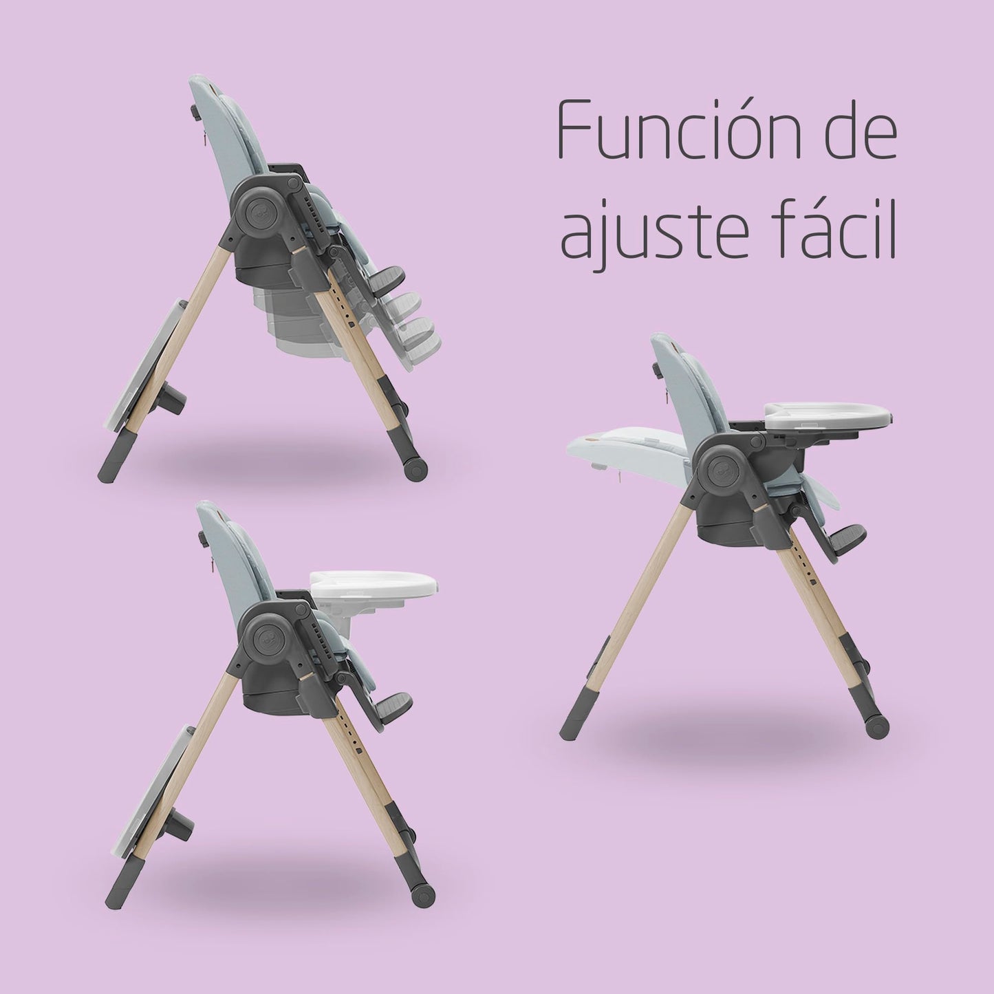 Maxi-Cosi Minla Trona Evolutiva 6 en 1, Plegado Compacto y Reclinable, de 0 a 14 Años, Gris