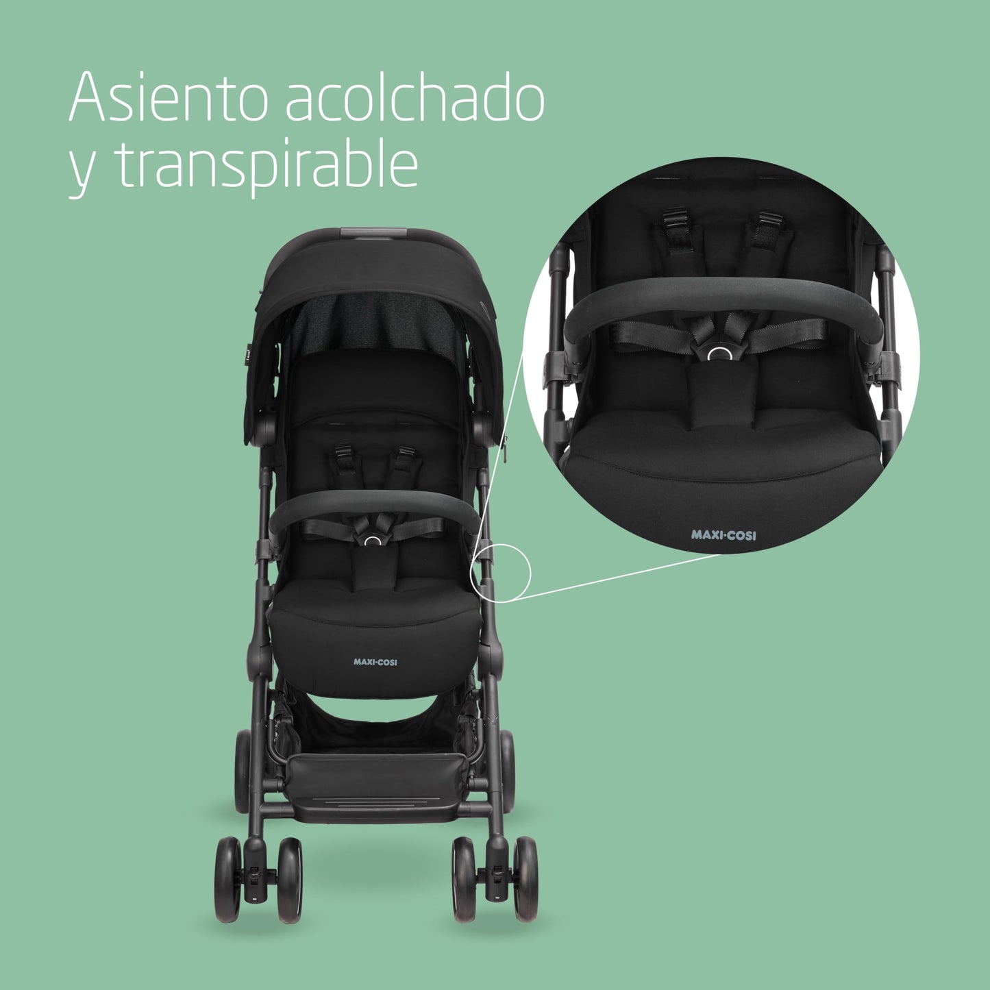 Maxi-Cosi Lara2 Silla de Paseo Ligera y Compacta, Plegado Automático, con Reclinación Total, de 0 a 4 Años, Negro
