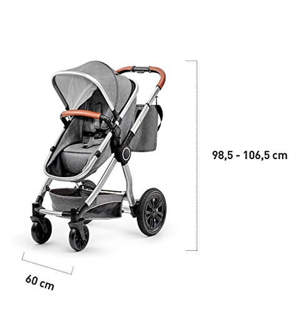 Kinderkraft VEO Sistema de Viaje 2 en 1, con Silla de Paseo y Capazo, de 0 a 15 kg, Gris