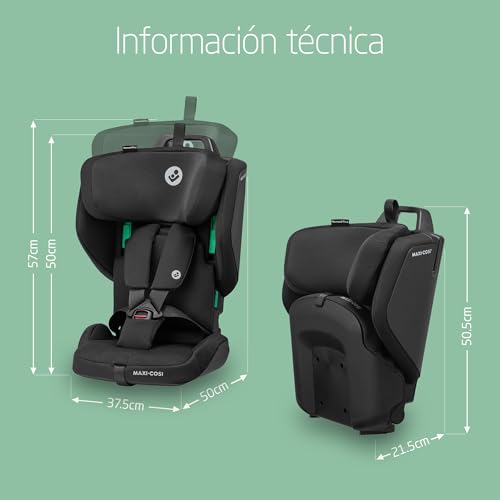 Maxi-Cosi Nomad Plus Silla de Coche Plegable y Portátil, de 15 Meses a 4 Años, con Protección Lateral, Negro