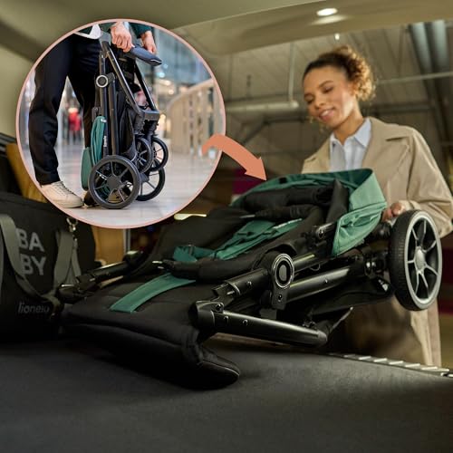 LIONELO MIRA Carrito Bebé, con Ruedas 360° y Amortiguación Total, Capota UPF50+, Reclinable, hasta 22 kg