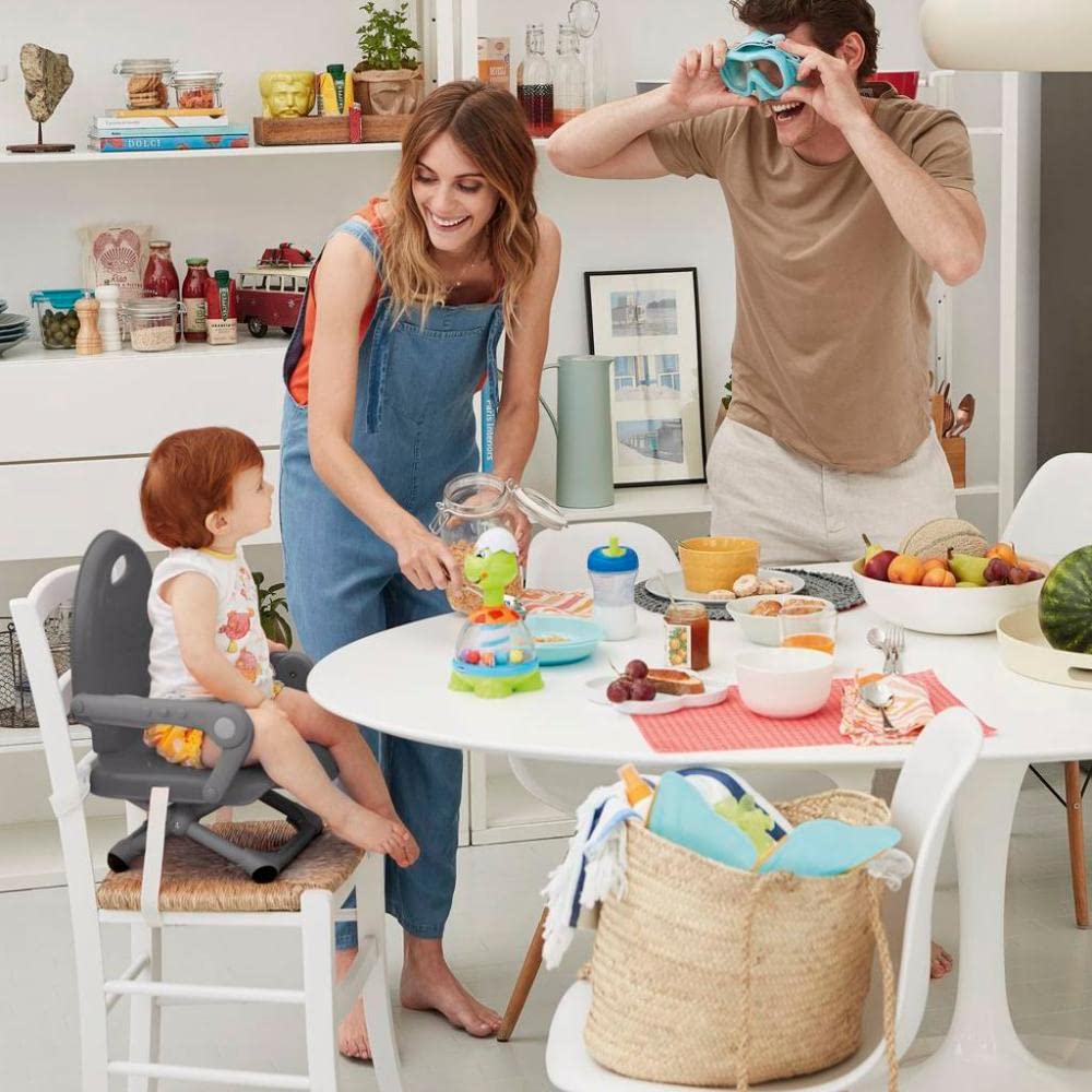 Chicco Pocket Snack Alzador Portátil y Plegable, de 6 Meses a 3 Años, Gris