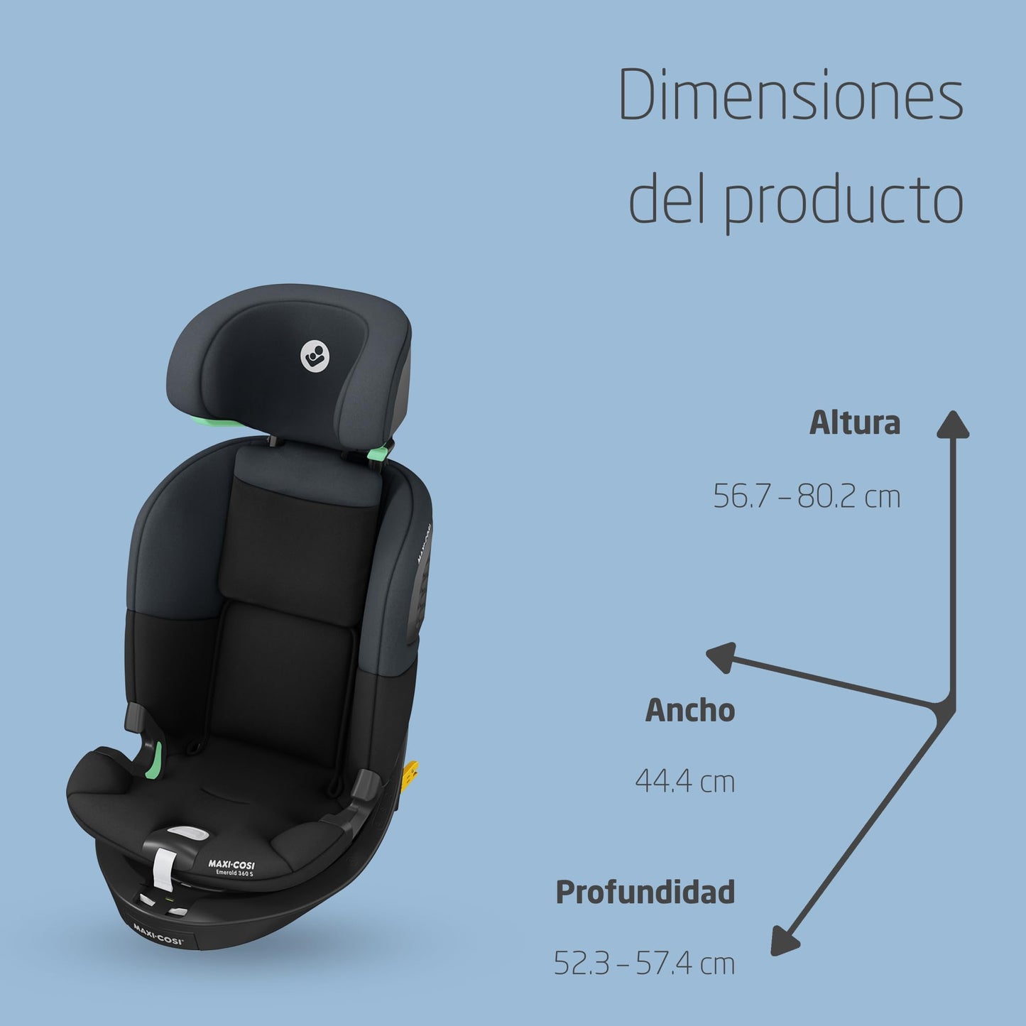 Maxi-Cosi Titan S Silla de Coche i-Size Multiedad, con ISOFIX, de 15 Meses a 12 Años, Protección G-CELL, Negro