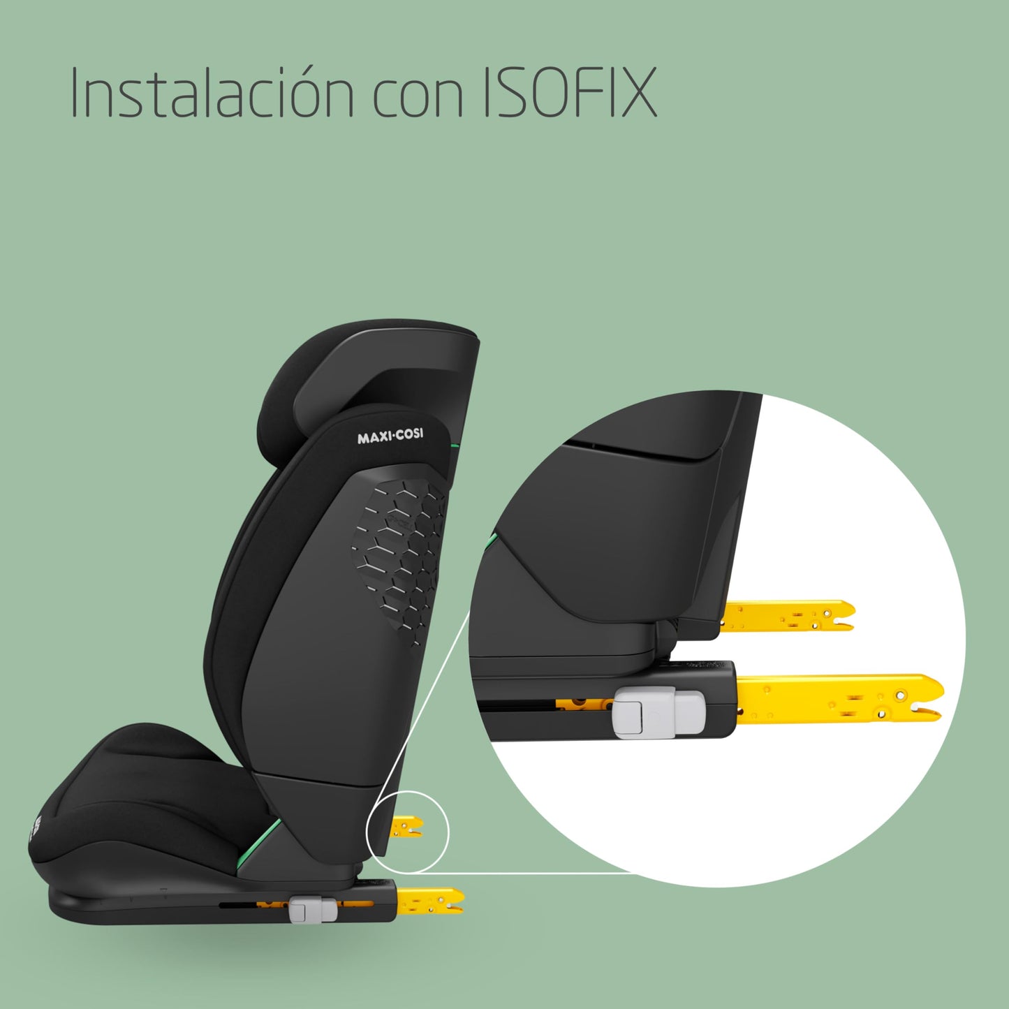 Maxi-Cosi RodiFix S Silla de Coche i-Size, con ISOFIX, Protección G-CELL y AirProtect, de 3,5 a 12 Años, Negro