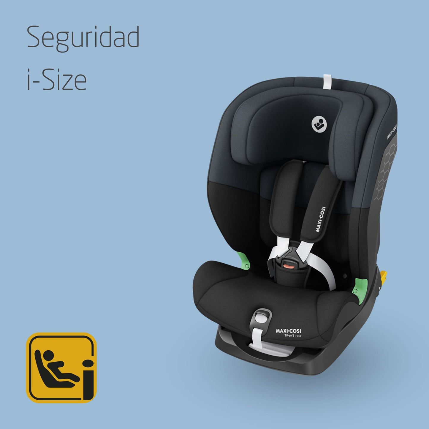 Maxi-Cosi Titan S Silla de Coche i-Size Multiedad, con ISOFIX, de 15 Meses a 12 Años, Protección G-CELL, Negro