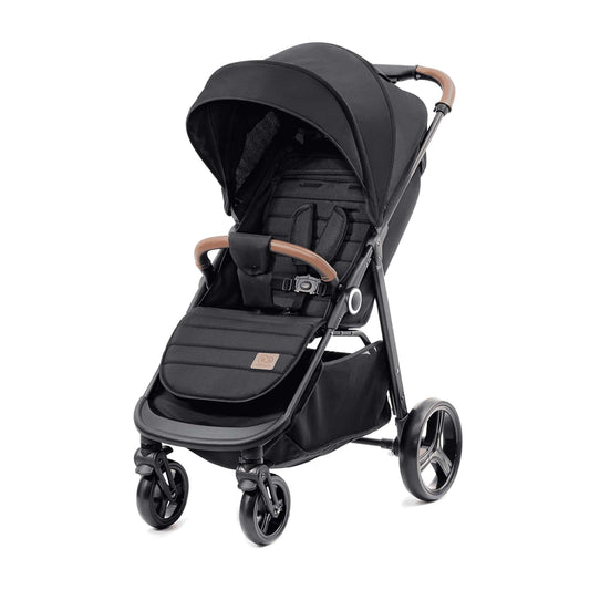 Kinderkraft GRANDE PLUS Silla de Paseo, Plegado con 1 Mano, Reclinación Total, desde Nacimiento hasta 22 kg, Negro