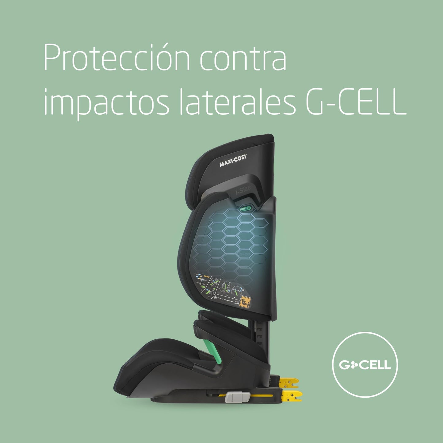 Maxi-Cosi RodiFix M Silla de Coche i-Size, con ISOFIX y Respaldo Alto, de 3,5 a 12 Años, Protección G-CELL, Negro