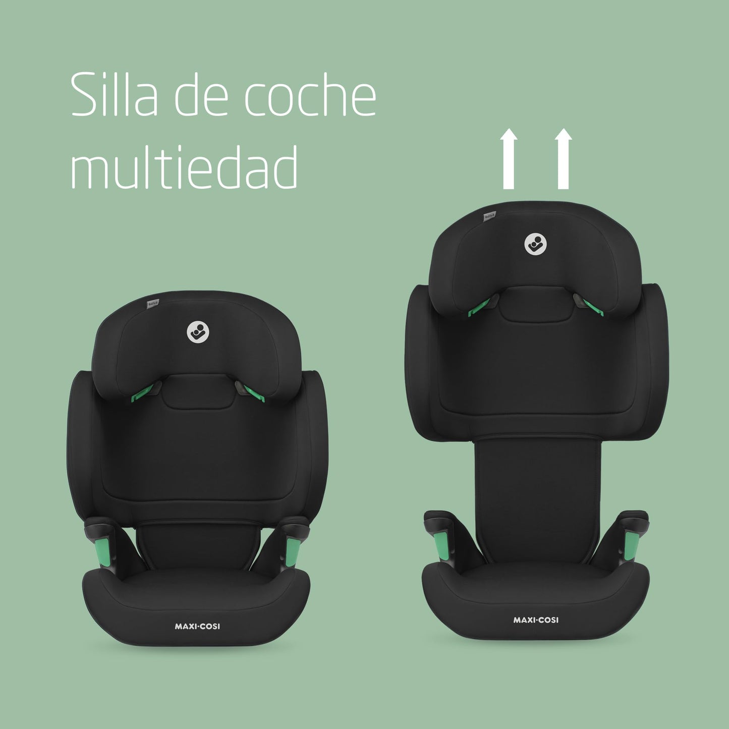 Maxi-Cosi RodiFix M Silla de Coche i-Size, con ISOFIX y Respaldo Alto, de 3,5 a 12 Años, Protección G-CELL, Negro