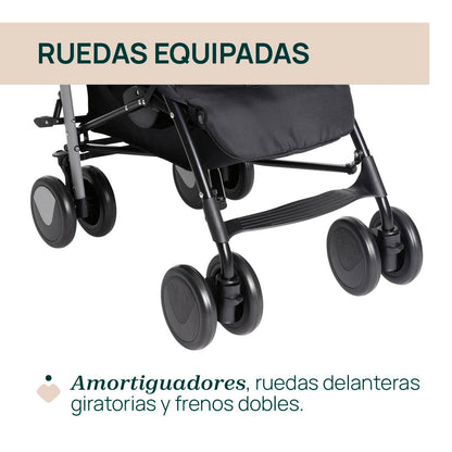 Chicco Echo Lite Silla de Paseo Ligera, Reclinable en 4 Posiciones, Plegado Paraguas, de 0 Meses a 22 kg, Negro