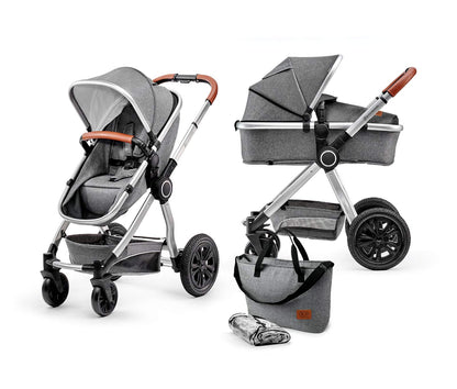 Kinderkraft VEO Sistema de Viaje 2 en 1, con Silla de Paseo y Capazo, de 0 a 15 kg, Gris