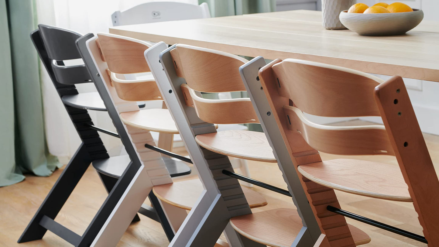 Kinderkraft ENOCK Trona Evolutiva de Madera, con Barrera y Bandeja Extraíble, Madera Natural