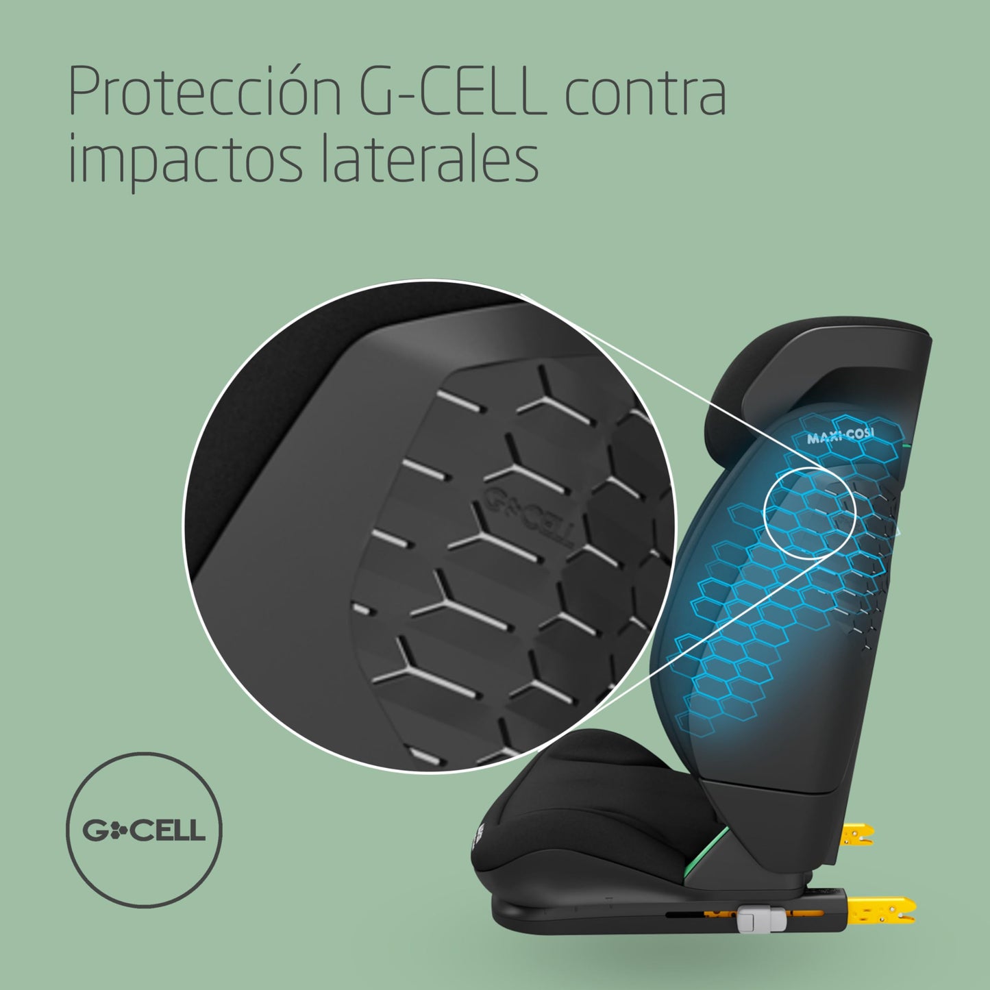 Maxi-Cosi RodiFix S Silla de Coche i-Size, con ISOFIX, Protección G-CELL y AirProtect, de 3,5 a 12 Años, Negro