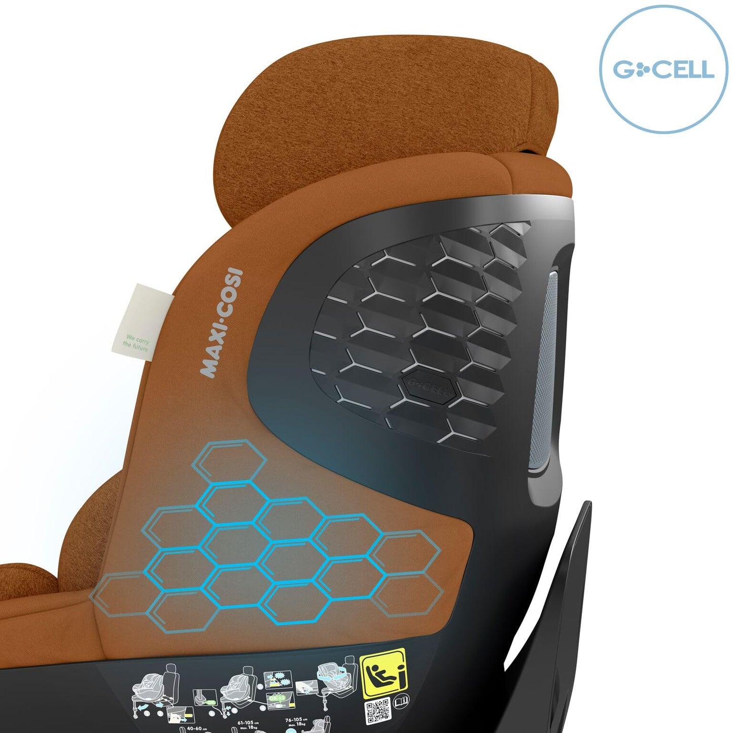 Maxi-Cosi Mica Pro Eco Silla de Coche i-Size Giratoria 360º, con ISOFIX, de 0-4 Años, Protección G-CELL, Cognac