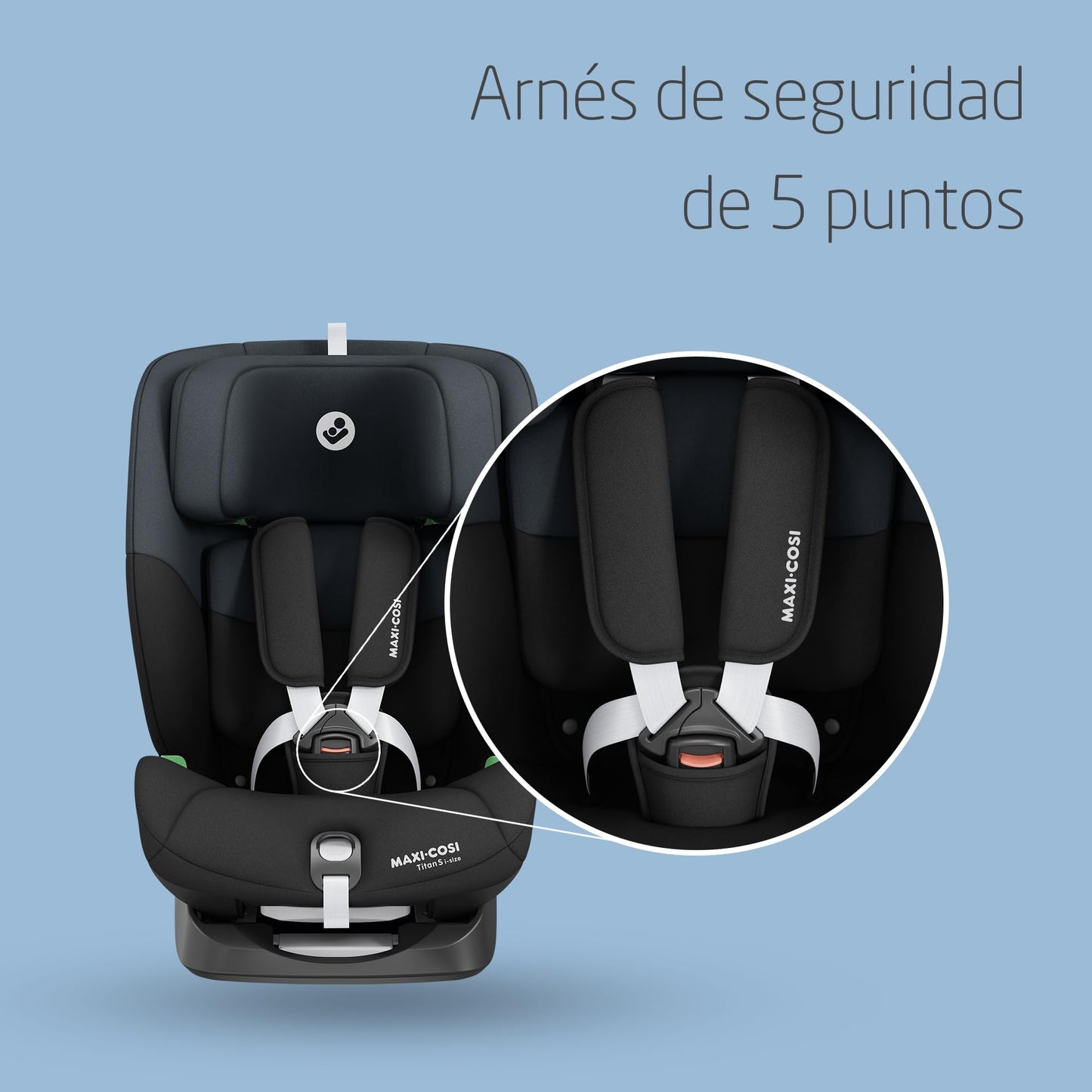 Maxi-Cosi Titan S Silla de Coche i-Size Multiedad, con ISOFIX, de 15 Meses a 12 Años, Protección G-CELL, Negro
