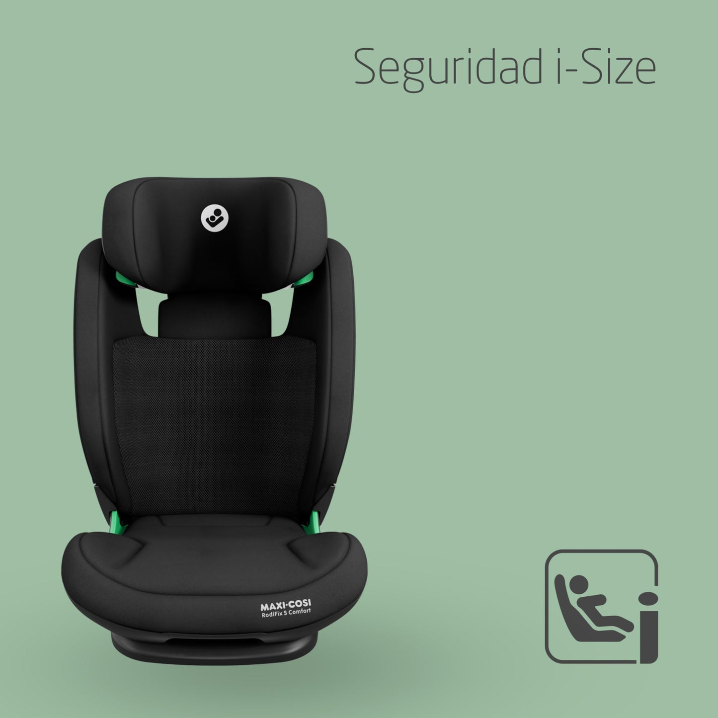 Maxi-Cosi RodiFix S Silla de Coche i-Size, con ISOFIX, Protección G-CELL y AirProtect, de 3,5 a 12 Años, Negro
