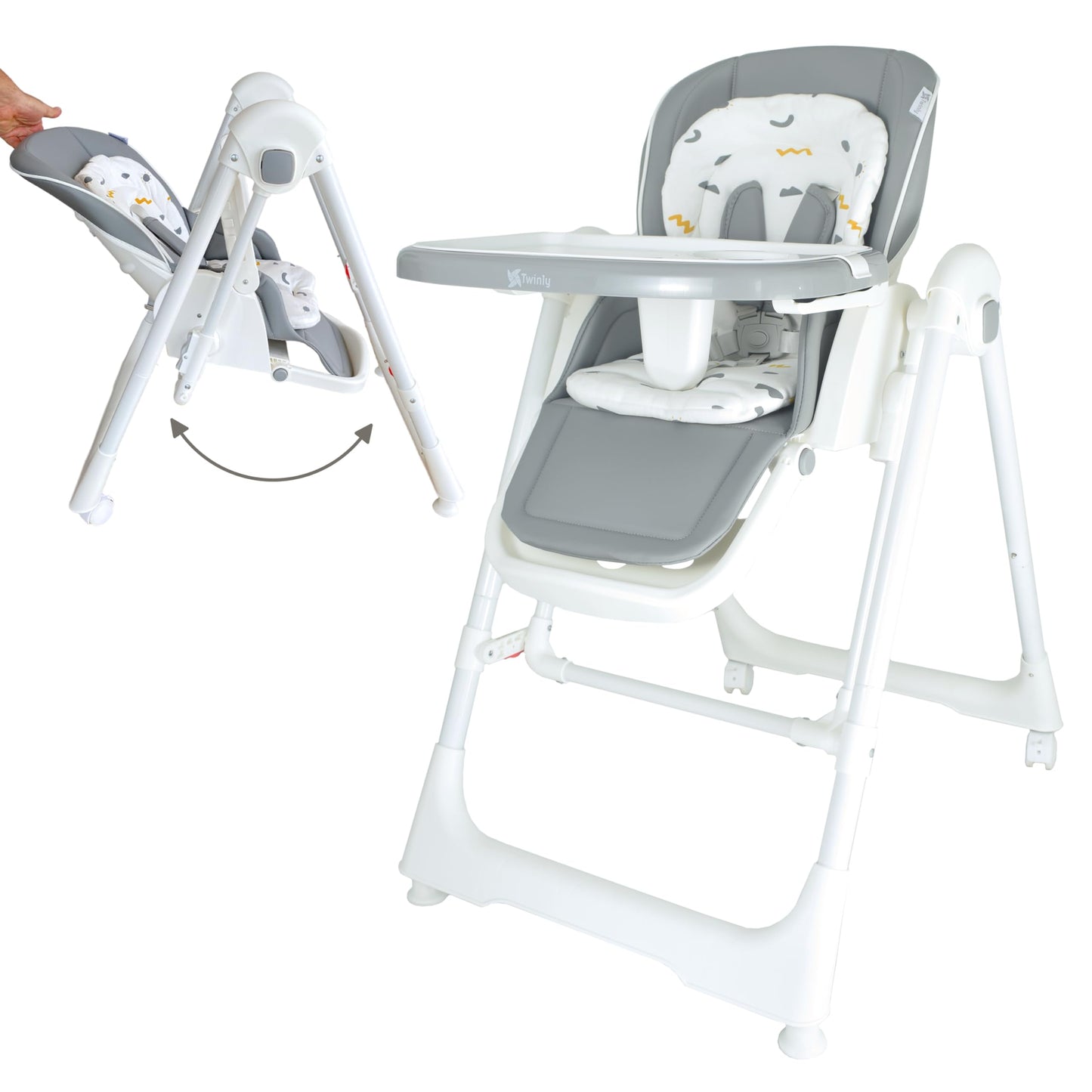 Twinly Movity Trona Evolutiva, Plegable, con Hamaca y Columpio, de 0 a 15 kg