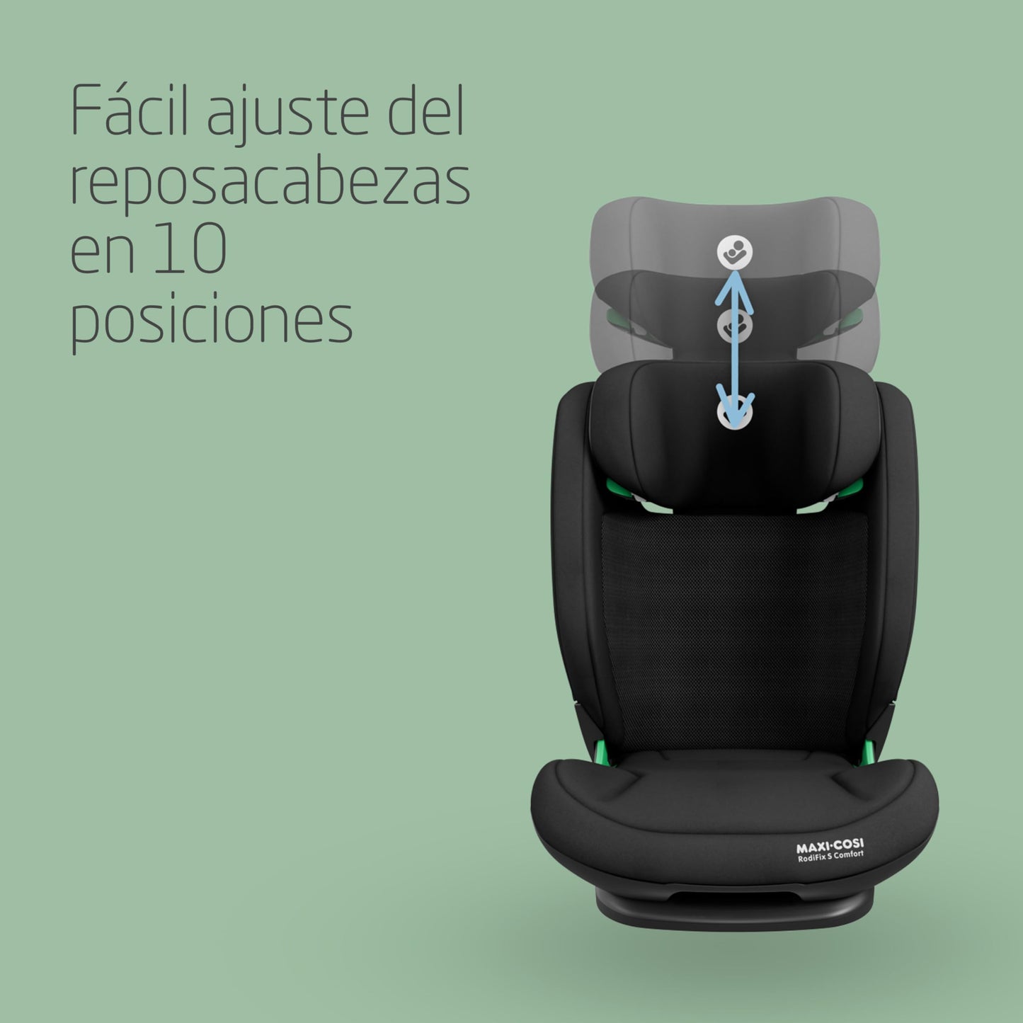Maxi-Cosi RodiFix S Silla de Coche i-Size, con ISOFIX, Protección G-CELL y AirProtect, de 3,5 a 12 Años, Negro