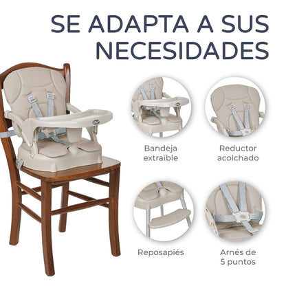 MS BELLY Trona 3 en 1 Plegable y Convertible, con Asiento Acolchado, Gris