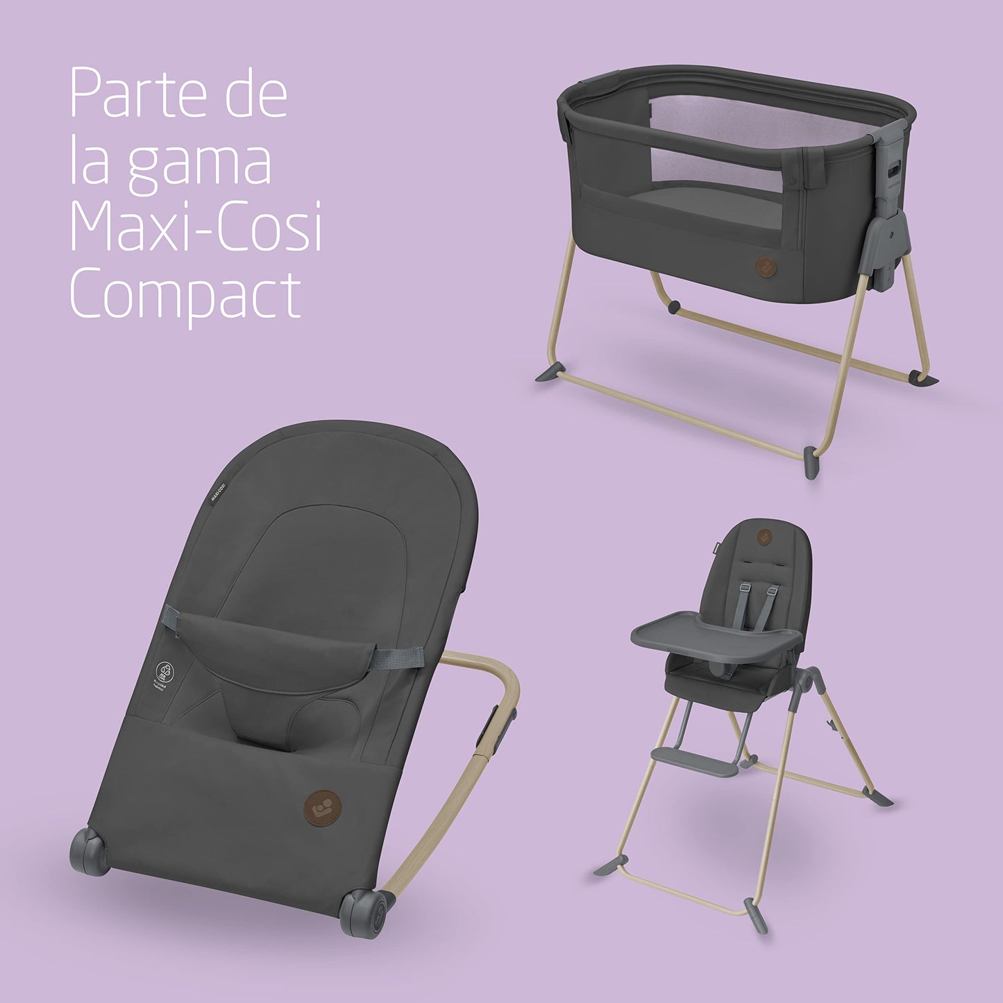 Maxi-Cosi Loa Mecedora para Bebé, Plegable, Ultracompacta y Ligera, de 0 a 2 Años, Grafito