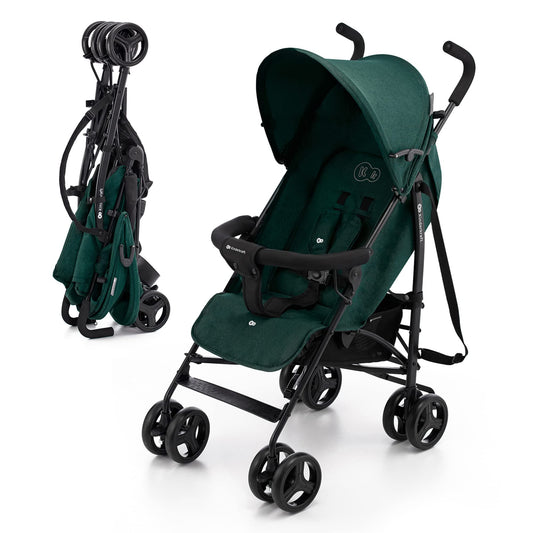 Kinderkraft TIK Silla de Paseo Ligera (6,5 kg), Plegable, con Reclinación Total y Tejido Impermeable, Verde
