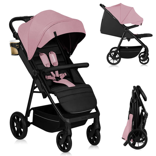 LIONELO MIRA Carrito Bebé, con Ruedas 360° y Amortiguación Total, Capota UPF50+, Reclinable, hasta 22 kg