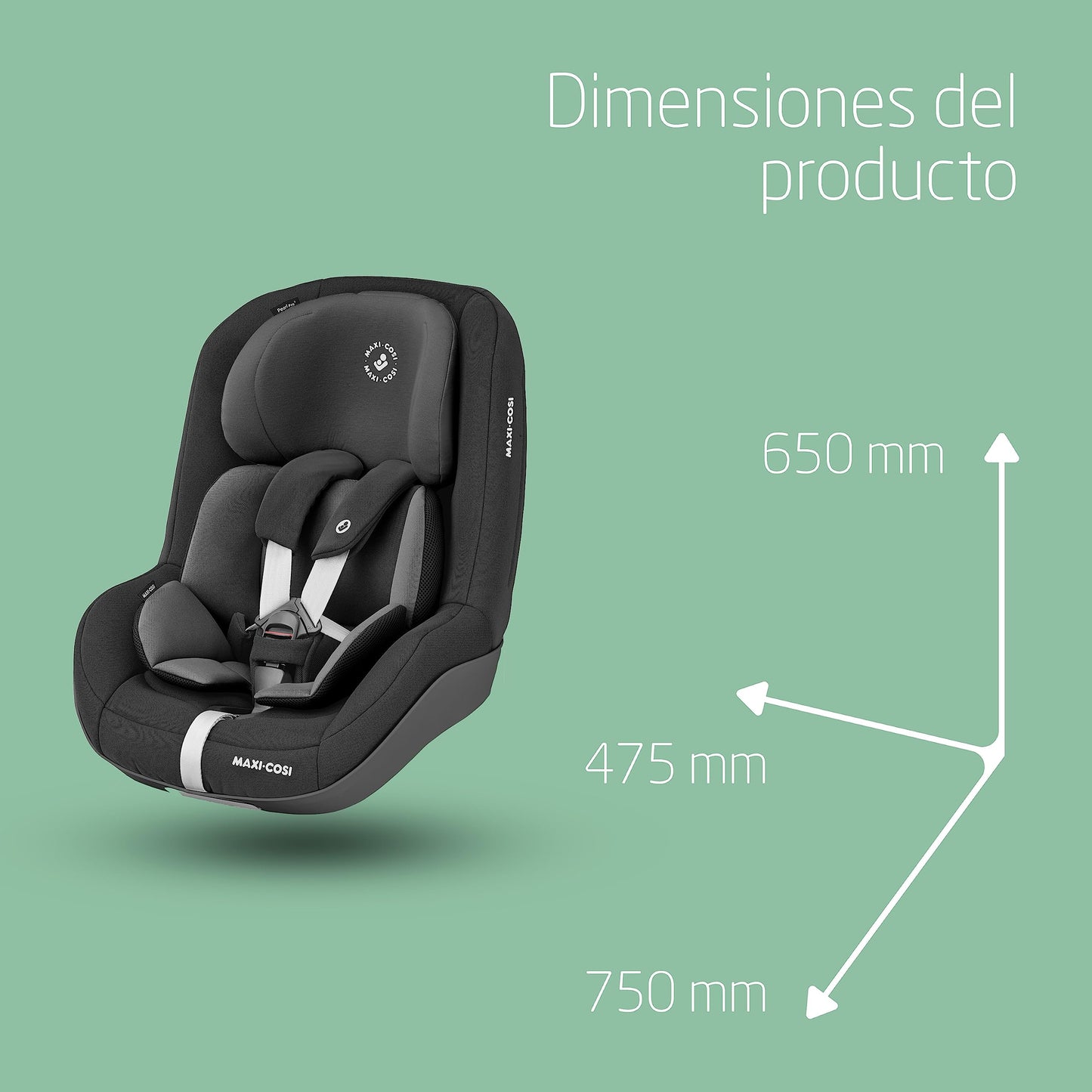 Maxi-Cosi Pearl Pro² Silla de Coche i-Size, con ISOFIX, de 6 Meses a 4 Años, Negro