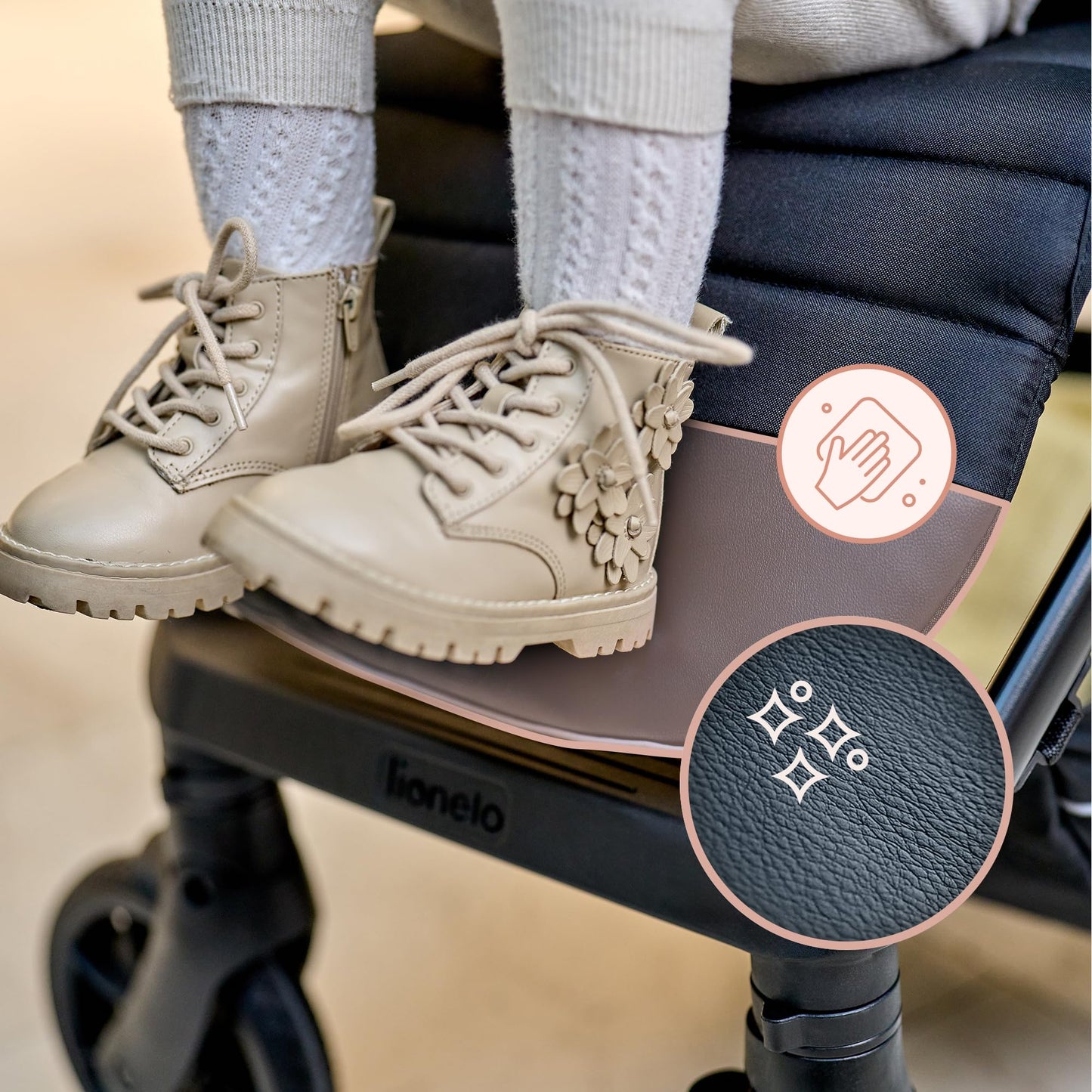 LIONELO MIRA Carrito Bebé, con Ruedas 360° y Amortiguación Total, Capota UPF50+, Reclinable, hasta 22 kg