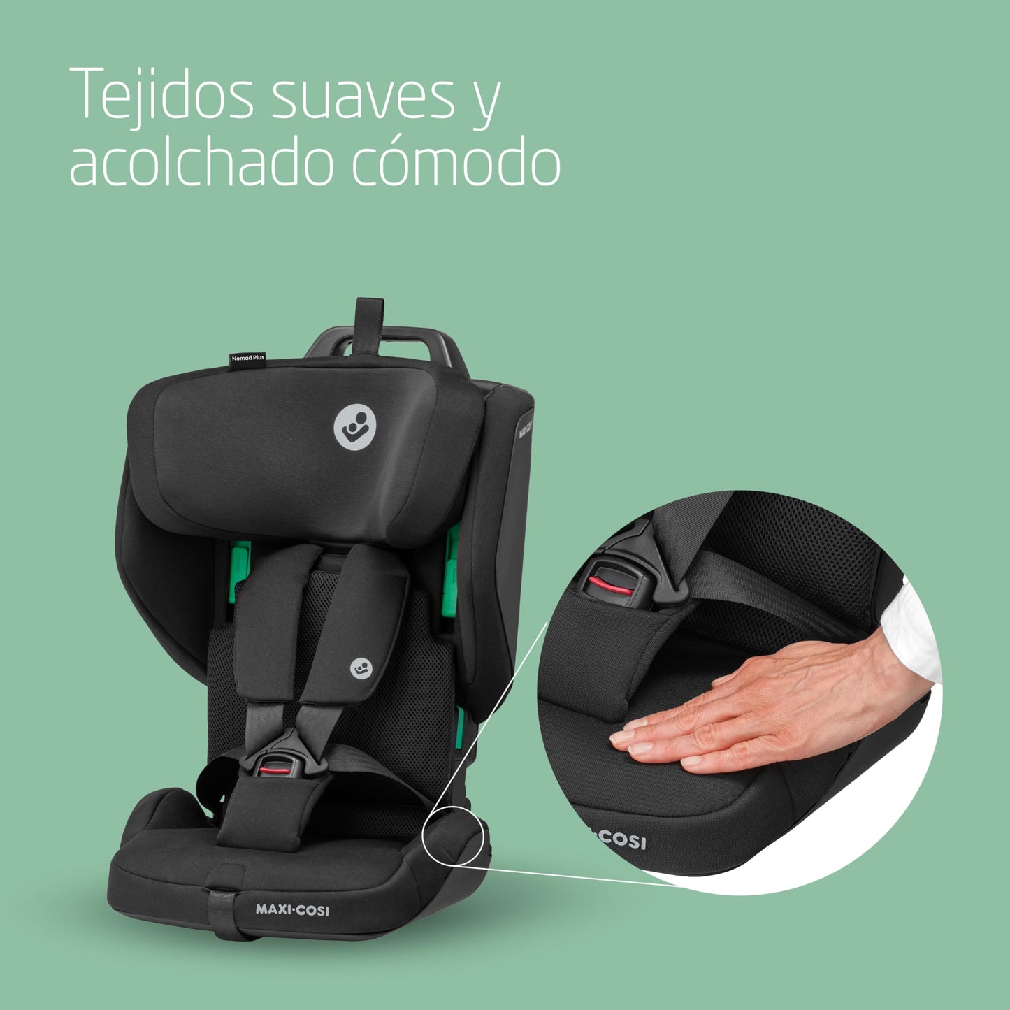 Maxi-Cosi Nomad Plus Silla de Coche Plegable y Portátil, de 15 Meses a 4 Años, con Protección Lateral, Negro