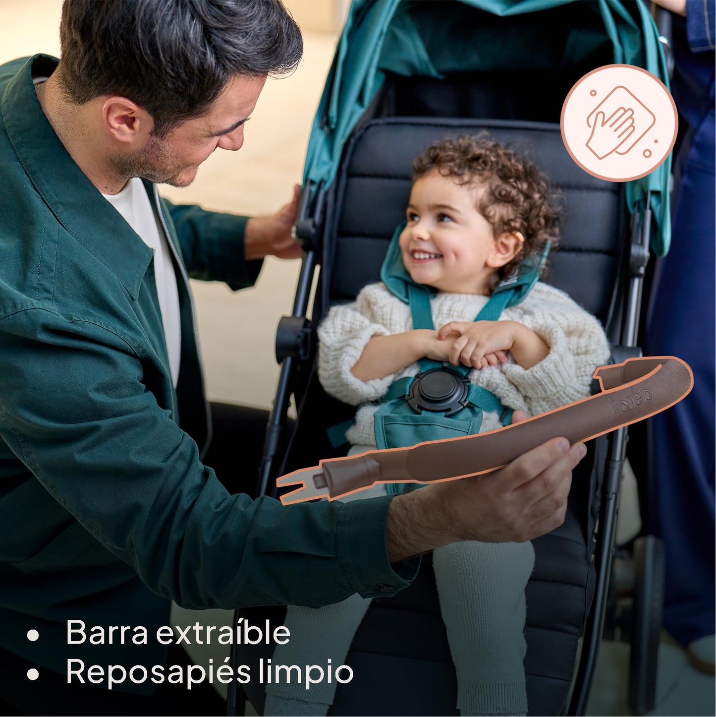 LIONELO MIRA Carrito Bebé, con Ruedas 360° y Amortiguación Total, Capota UPF50+, Reclinable, hasta 22 kg