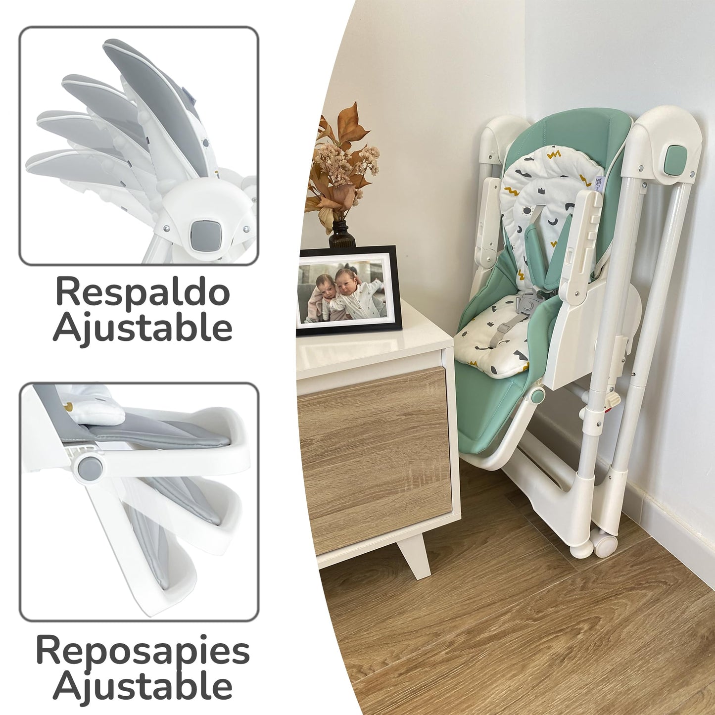 Twinly Movity Trona Evolutiva, Plegable, con Hamaca y Columpio, de 0 a 15 kg