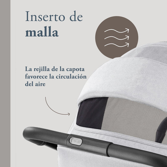 Inglesina Zenit Cochecito Compacto con Ruedas Grandes, hasta 22 kg, Gris