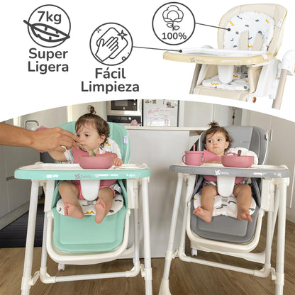 Twinly Movity Trona Evolutiva, Plegable, con Hamaca y Columpio, de 0 a 15 kg