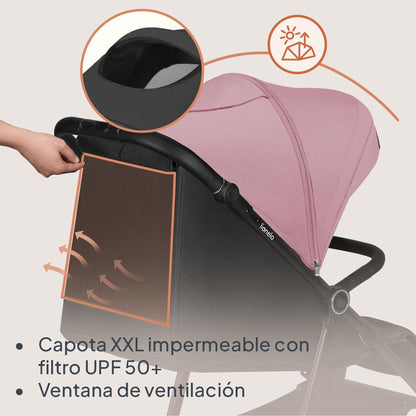LIONELO MIRA Carrito Bebé, con Ruedas 360° y Amortiguación Total, Capota UPF50+, Reclinable, hasta 22 kg