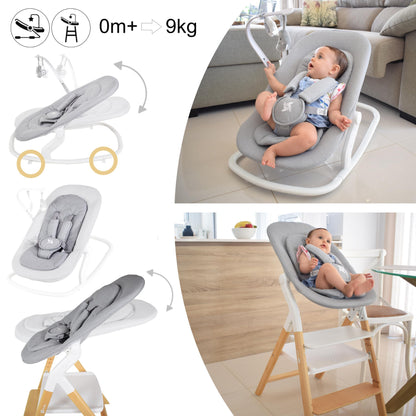 Twinly Alaia Trona Evolutiva 5 en 1, Plegable, de Madera de Haya, desde Nacimiento